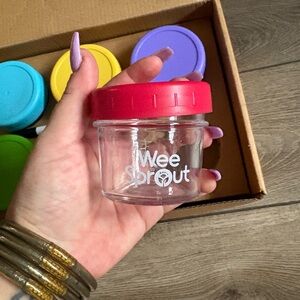 WeeSprout Glass Baby Food Storage Jars Set (4oz) – Color Lids – BPA Free